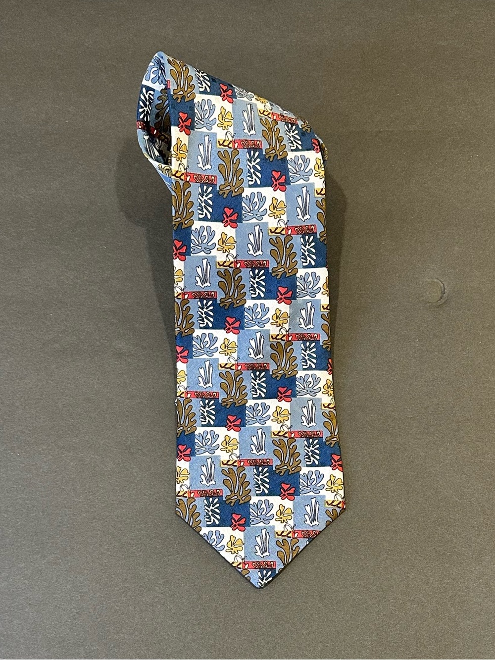 VTG 1990s Boulder Co. MODERNS Series One Matisse Fleurs de Neige Silk Tie Italy